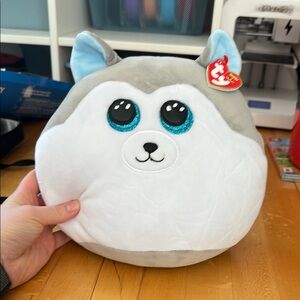 Ty Gray and White Husky Plush
